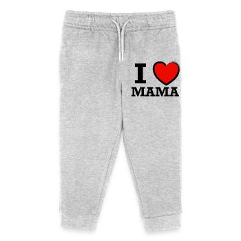 I love Mama  - Kinder Organic Jogginghose Mini Mover von Stanley/Stella - Grau meliert - Vorne