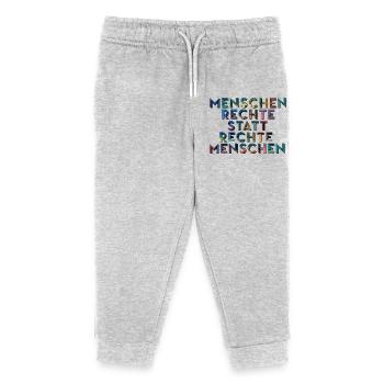 Menschenrechte Statt Rechte Menschen T-Shirt  - Kinder Organic Jogginghose Mini Mover von Stanley/Stella - Grau meliert - Vorne