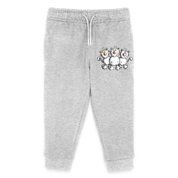 Lustige Katzen Bande - Kinder Organic Jogginghose Mini Mover von Stanley/Stella - Grau meliert - Vorne