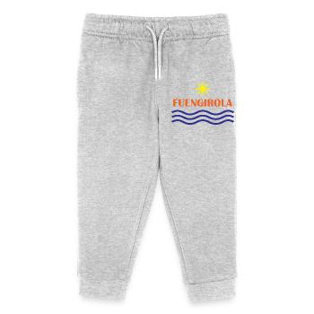 Fungirola Sun and Wave Design - Kids Organic Sweatpants by Stanley/Stella - heather grey - Front