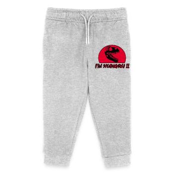 Tyrannosaurus Rex Hunger - Kinder Organic Jogginghose Mini Mover von Stanley/Stella - Grau meliert - Vorne