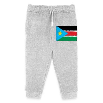 Flagge des Südsudan - Kinder Organic Jogginghose Mini Mover von Stanley/Stella - Grau meliert - Vorne