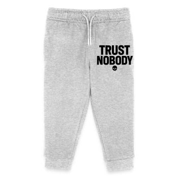 Ne faites confiance à personne - Pantalon de jogging enfant bio Stanley/Stella - gris chiné - Devant