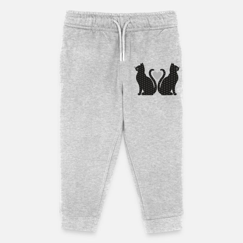 katzenpaar - Kinder Organic Jogginghose Mini Mover von Stanley/Stella - Grau meliert