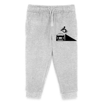 Rollstuhlfahrer springt über eine Rampe # - Kinder Organic Jogginghose Mini Mover von Stanley/Stella - Grau meliert - Vorne