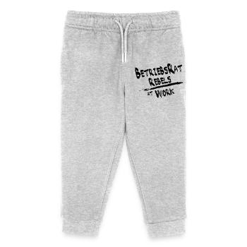 Betriebsrat Rebels schwarz für weissen Hintergrund - Kinder Organic Jogginghose Mini Mover von Stanley/Stella - Grau meliert - Vorne