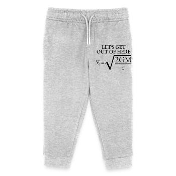 Physics Joke: Escape Velocity – Funny Know - Kids Organic Sweatpants by Stanley/Stella - heather grey - Front