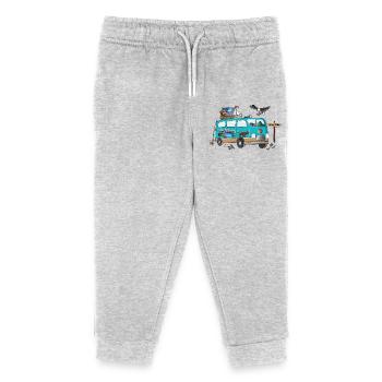 Outdoor Stay Wild Camper Motiv Vanlife Camping - Kinder Organic Jogginghose Mini Mover von Stanley/Stella - Grau meliert - Vorne