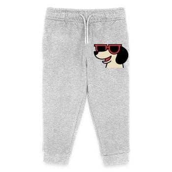 Cooler Dackel Brille Chef - Kids Organic Sweatpants by Stanley/Stella - heather grey - Front