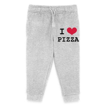 I Love Pizza - Kids Organic Sweatpants by Stanley/Stella - heather grey - Front