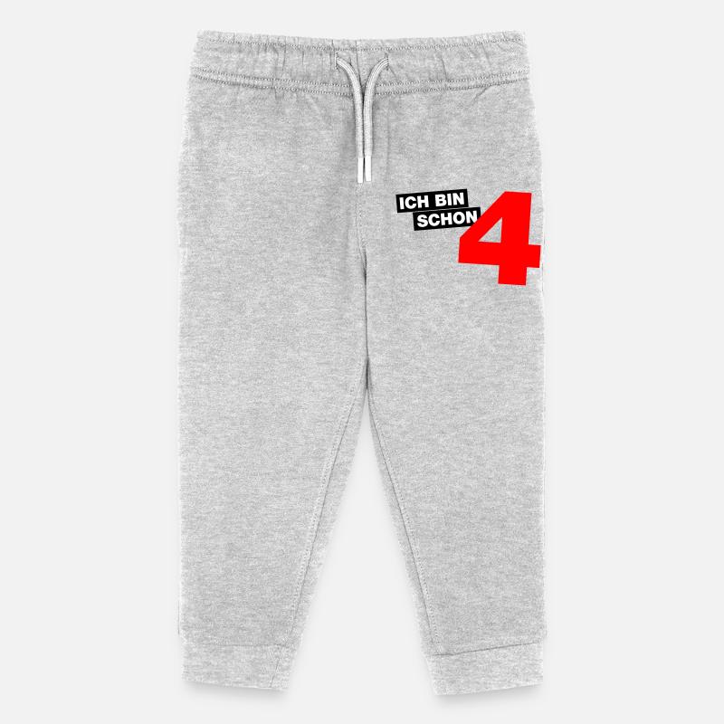 Ich bin schon 4 - Kinder Organic Jogginghose Mini Mover von Stanley/Stella - Grau meliert