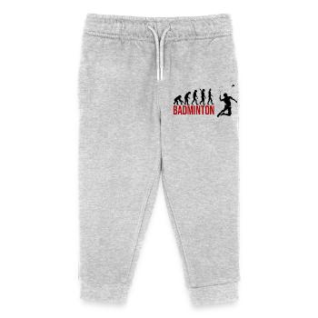 Evolution Badminton - Kinder Organic Jogginghose Mini Mover von Stanley/Stella - Grau meliert - Vorne