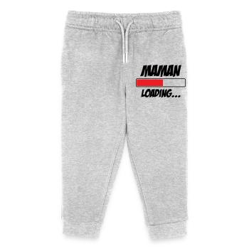 Maman loading... Please Wait - Future Mère - Pantalon de jogging enfant bio Stanley/Stella - gris chiné - Devant