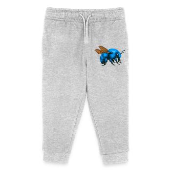Blue bumblebee right - Kids Organic Sweatpants by Stanley/Stella - heather grey - Front