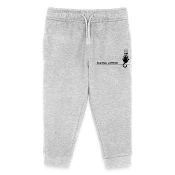 Scratch Happens – Lustiges Katzen Wortspiel - Kinder Organic Jogginghose Mini Mover von Stanley/Stella - Grau meliert - Vorne