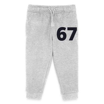 67 parle la langue des jeunes - Pantalon de jogging enfant bio Stanley/Stella - gris chiné - Devant