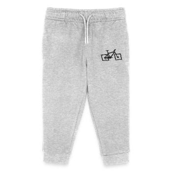 Geometrisches Fahrradliniendesign - Kinder Organic Jogginghose Mini Mover von Stanley/Stella - Grau meliert - Vorne