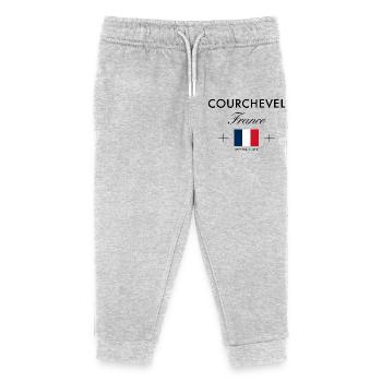 Courchevel Frankreich Koordinaten Reise Souvenir - Kinder Organic Jogginghose Mini Mover von Stanley/Stella - Grau meliert - Vorne