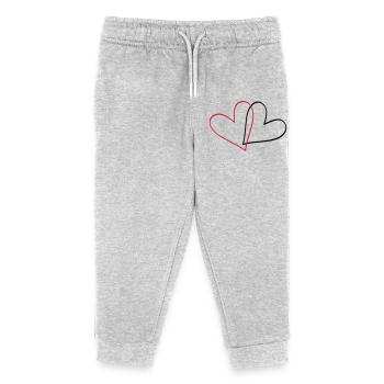 Heart heart gift idea partner look - Kids Organic Sweatpants by Stanley/Stella - heather grey - Front