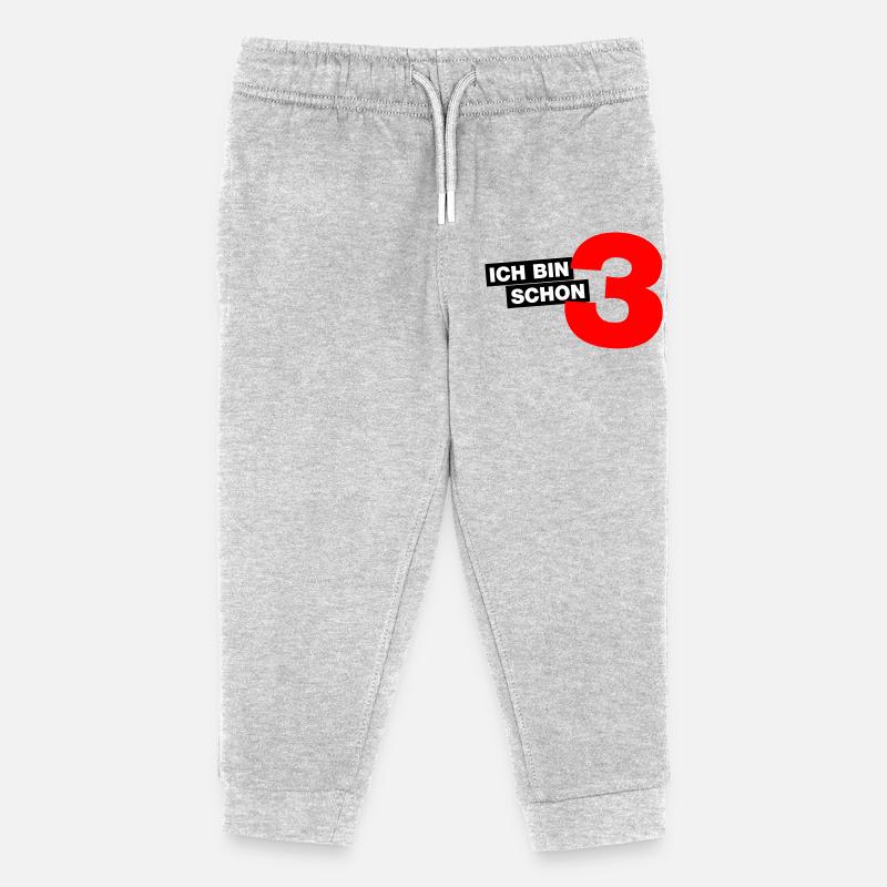 Ich bin schon 3 - Kinder Organic Jogginghose Mini Mover von Stanley/Stella - Grau meliert