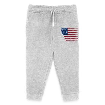 Ukulélé hawaïen Uke Drapeau américain - Pantalon de jogging enfant bio Stanley/Stella - gris chiné - Devant