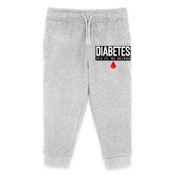 Le diabète, c’est dans mon sang - Pantalon de jogging enfant bio Stanley/Stella - gris chiné - Devant