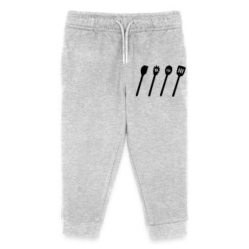 Ensemble de cuillères en bois - Pantalon de jogging enfant bio Stanley/Stella - gris chiné - Devant