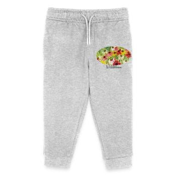 Wildbloom - Fragment coloré de prairie d’échinacée - Pantalon de jogging enfant bio Stanley/Stella - gris chiné - Devant