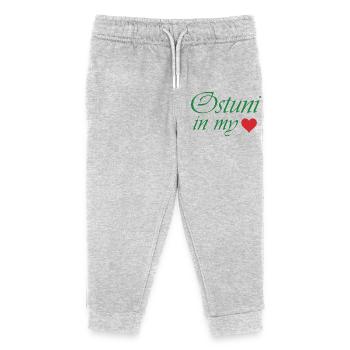 Ostuni in my heart - Kids Organic Sweatpants by Stanley/Stella - heather grey - Front