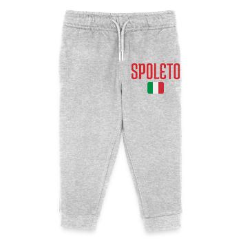 Spoleto Red Typeface with Italian Flag - Kids Organic Sweatpants by Stanley/Stella - heather grey - Front