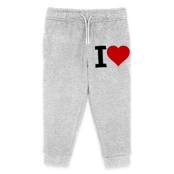 I Love - Kinder Organic Jogginghose Mini Mover von Stanley/Stella - Grau meliert - Vorne
