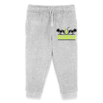Dubai Limette Drink Neon Logo - Kinder Organic Jogginghose Mini Mover von Stanley/Stella - Grau meliert - Vorne