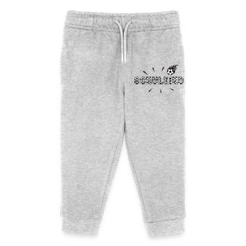 Inscription scolaire Football à Flames - Pantalon de jogging enfant bio Stanley/Stella - gris chiné - Devant