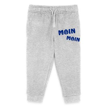Moin Moin mit Anker - Kinder Organic Jogginghose Mini Mover von Stanley/Stella - Grau meliert - Vorne