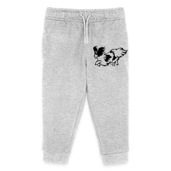 Papillon - Kinder Organic Jogginghose Mini Mover von Stanley/Stella - Grau meliert - Vorne