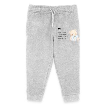 Your Time Is Limited / Teddy with Blue Ribbon - Kids Organic Sweatpants by Stanley/Stella - heather grey - Front