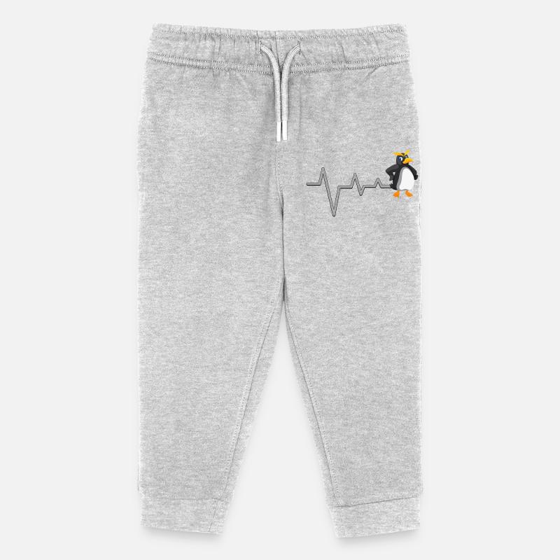 Pinguin Herzschlag Spaß - Kinder Organic Jogginghose Mini Mover von Stanley/Stella - Grau meliert