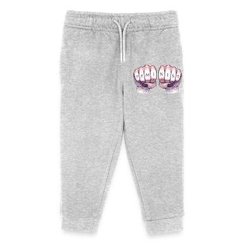 Poings féministes - Pantalon de jogging enfant bio Stanley/Stella - gris chiné - Devant