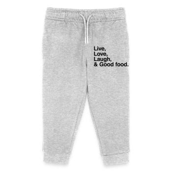 live love laugh and good food - Kids Organic Sweatpants by Stanley/Stella - heather grey - Front