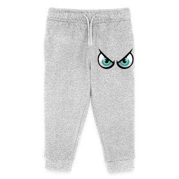 Edgy cartoon eyes - Kids Organic Sweatpants by Stanley/Stella - heather grey - Front