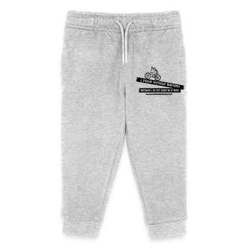 Warum ich ohne Akku fahre ? - Kinder Organic Jogginghose Mini Mover von Stanley/Stella - Grau meliert - Vorne
