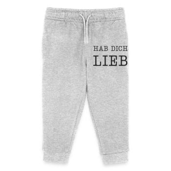 Hab dich lieb - Kinder Organic Jogginghose Mini Mover von Stanley/Stella - Grau meliert - Vorne