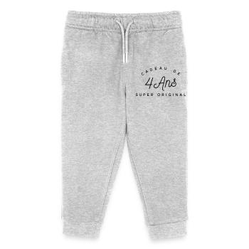 Cadeau 4 ans  - Pantalon de jogging enfant bio Stanley/Stella - gris chiné - Devant