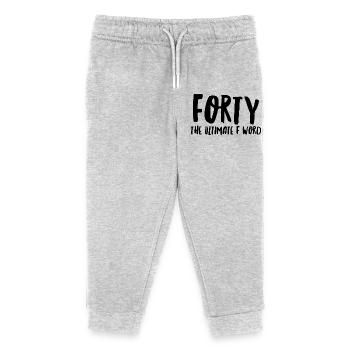 Quarante ans, le mot F ultime - Pantalon de jogging enfant bio Stanley/Stella - gris chiné - Devant