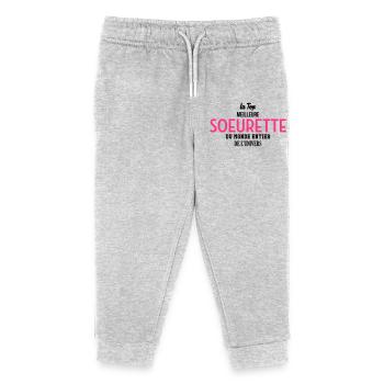 Soeur Soeurette Frère Naissance Bébé Sœur - Pantalon de jogging enfant bio Stanley/Stella - gris chiné - Devant