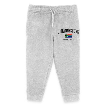 Johannesburg Flagge Südafrika Städte Design - Kinder Organic Jogginghose Mini Mover von Stanley/Stella - Grau meliert - Vorne