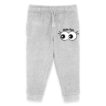 Side Eye Cartoon Eye Joke - Kids Organic Sweatpants by Stanley/Stella - heather grey - Front