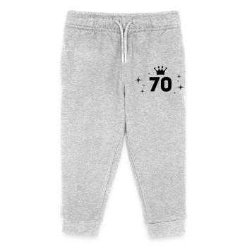 70th Anniversary - Kids Organic Sweatpants by Stanley/Stella - heather grey - Front