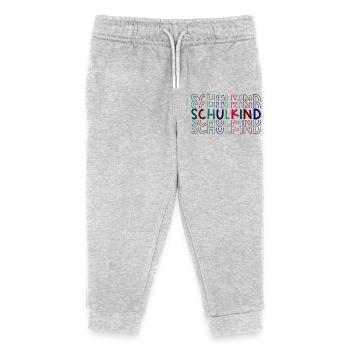 Schulkind bunt Einschulung Erstklässler - Kinder Organic Jogginghose Mini Mover von Stanley/Stella - Grau meliert - Vorne