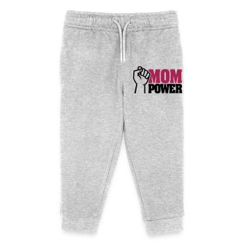 MOM POWER - Superhelden-Mutter - Ich liebe Mama - Mama - Kinder Organic Jogginghose Mini Mover von Stanley/Stella - Grau meliert - Vorne